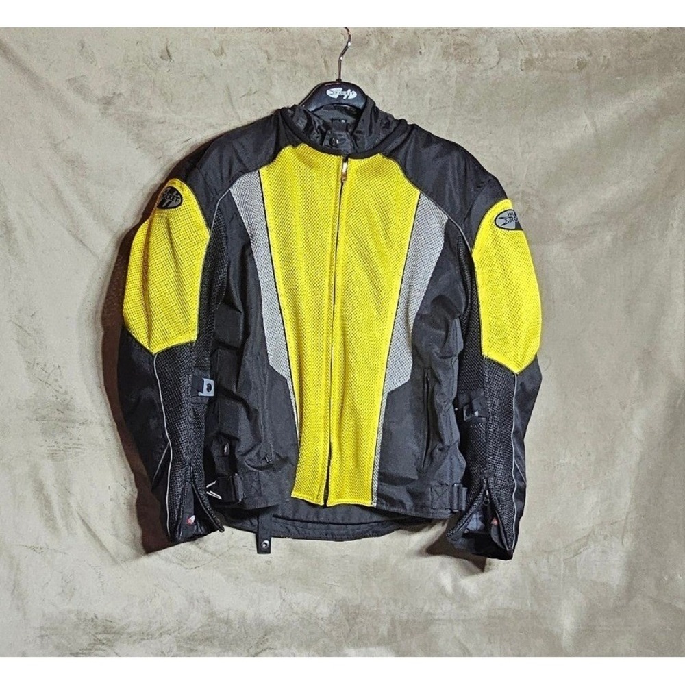 Joe Rocket Phoenix Mesh Motorcycle Jacket XL‎ Yellow Black 2-in-1 Waterproof Lnr